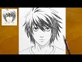 How To Draw L Lawliet From Death Note Step By Step Anime Drawing 