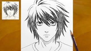 How to Draw L Lawliet from Death Note | Step by Step Anime Drawing