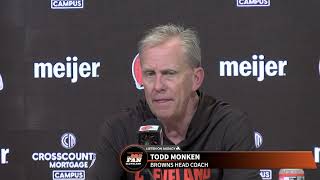 Browns head coach Todd Monken praises Andrew Berry's Draft class, Taylon Green added to QB room
