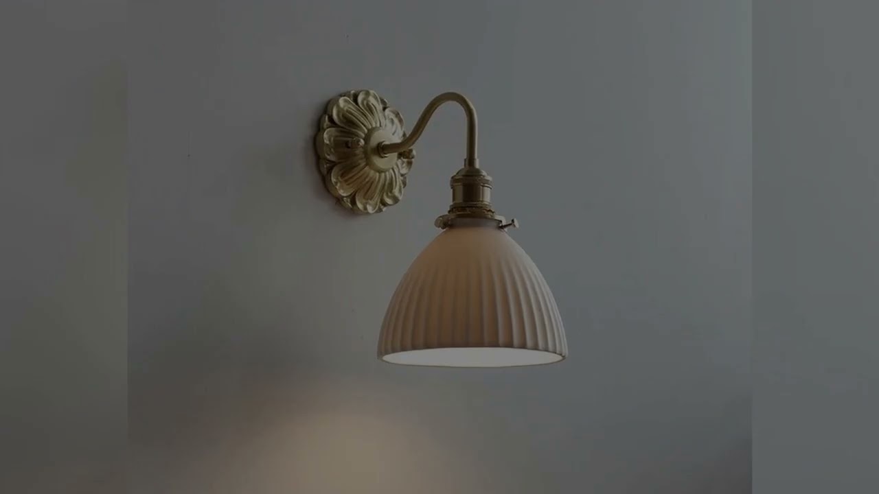 A must-have product! IWHD Nordic Modern LED Wall Lamps Sconce Copper Ceramic Lampshade Living Room