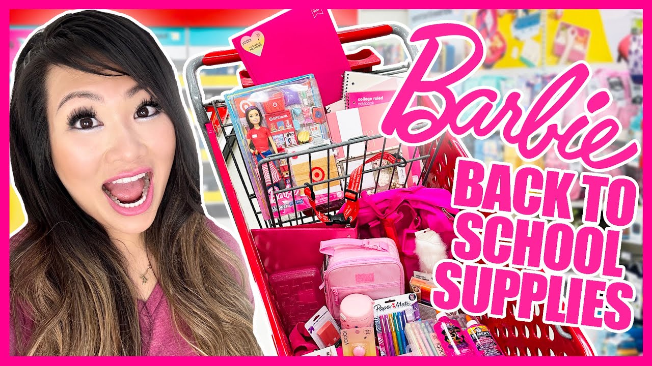 BACK TO SCHOOL shopping challenge! BARBIE PINK school supplies