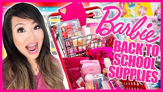 BACK TO SCHOOL shopping challenge! BARBIE PINK school supplies ONLY!