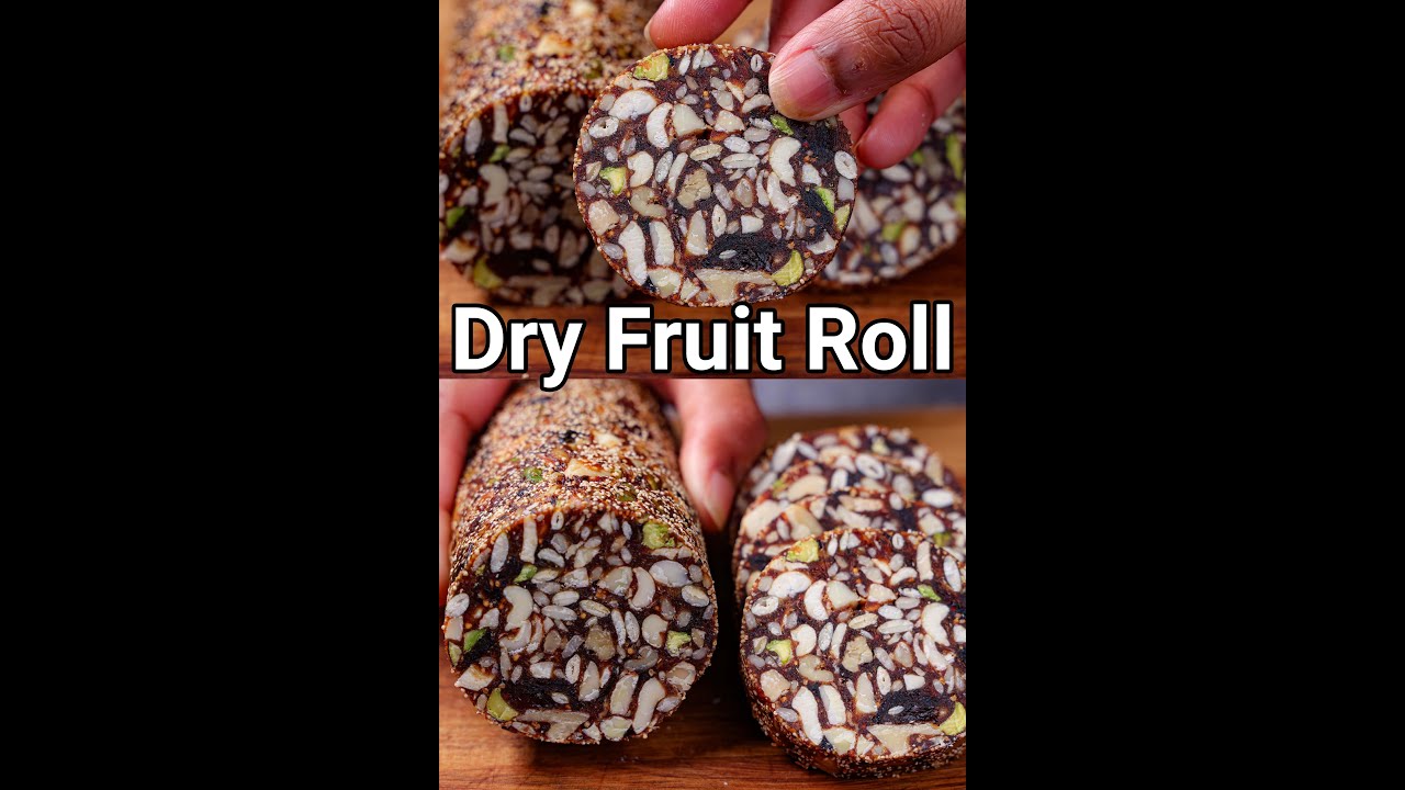 No Sugar No Jaggery Dry Fruit Roll Barfi - Healthy Weight Loss Indian Sweet #shorts #ytshorts