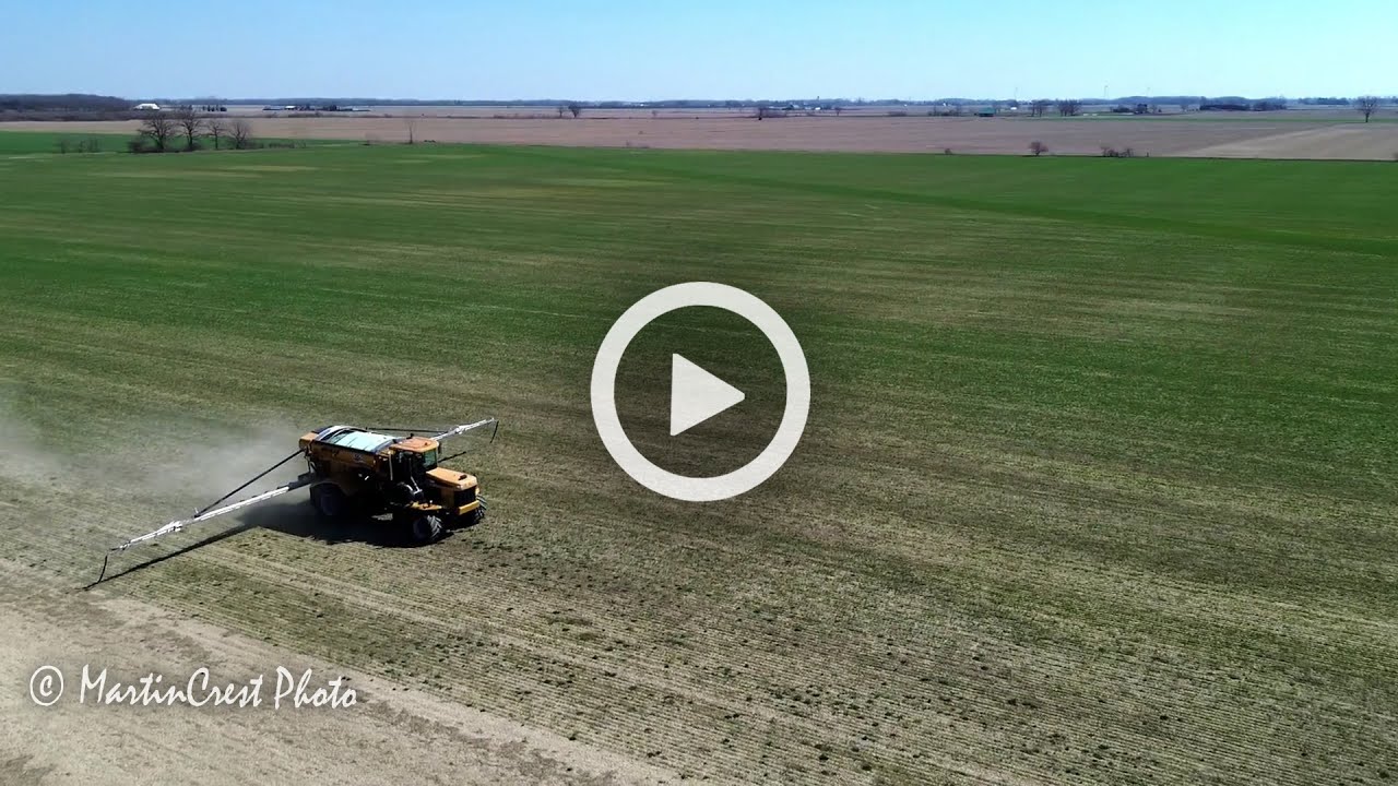 230413 Winter Wheat fertilizer topdress Mini3 YouTube