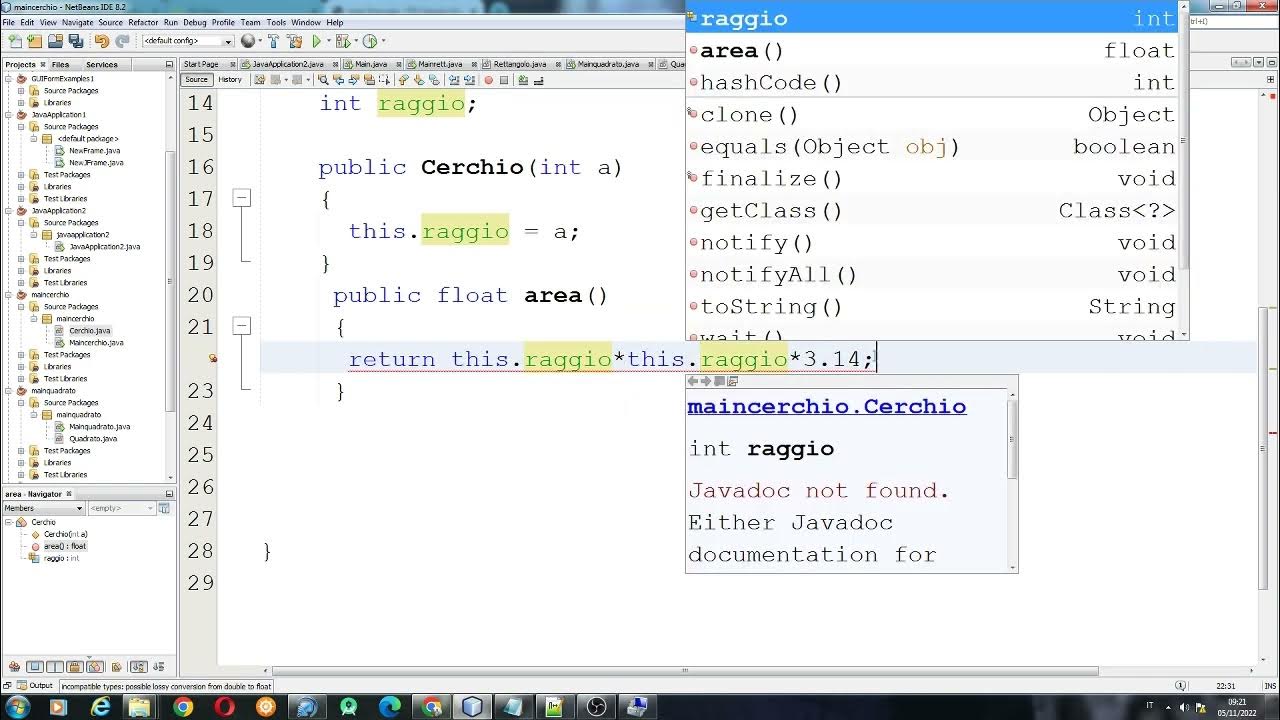 Oggetto Cerchio in JAVA - YouTube