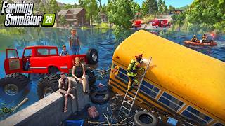 "STRANDED" IN FLOOD WATER | FUGITIVE SURVIVAL | (FS25 CHALLENGE) FARMING SIMULATOR 25