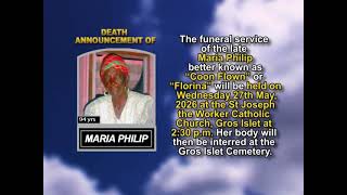 Maria Philip ~ Short Obituary