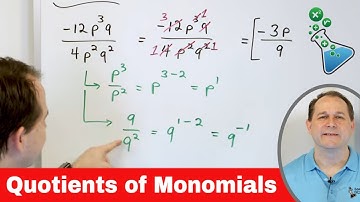 Divide Terms in Algebra - Quotients of Monomials