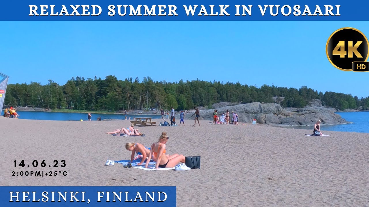 Relaxed summer walk in Vuosaari, Helsinki 🇫🇮-  4K-HDR Walking Tour (24min)