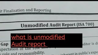what is unmodified Audit report