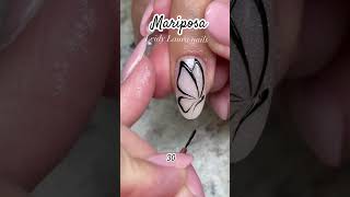 How to Create a Butterfly Nail Design . Painting Gel Tutorial