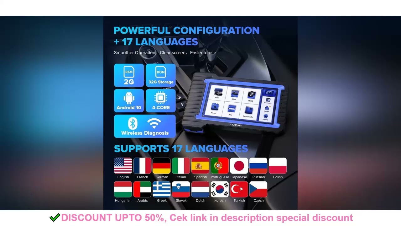 MUCAR VO7S VO7 Professional Car Diagnostic Tools CANFD Obd2 Scanner Auto Diagnosis Tool ECU Coding B