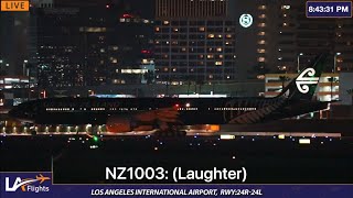 HILARIOUS ATC conversation with Air New Zealand 1003 Heavy | LA Flights Live: February 12, 2022