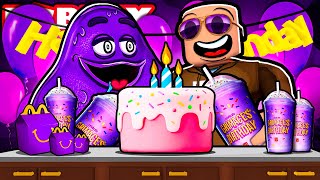 I went to Grimace&#39;s Birthday Party! | Roblox: Grimace Story