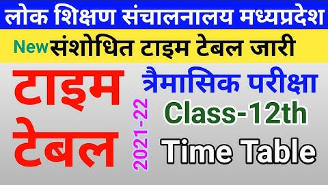 12th class time table 2021 mpboard timahi pariksha | संशोधित MP Board Quarterly Exam Time Table 2021