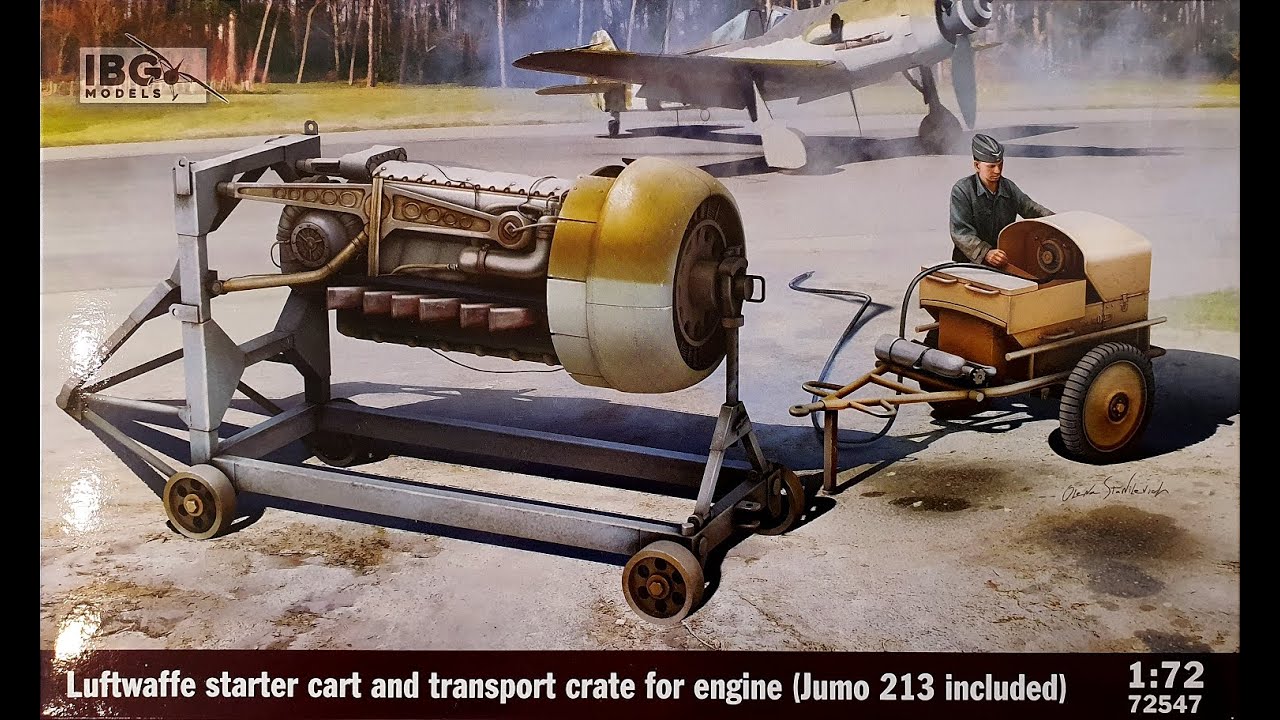 Luftwaffe Starterwagen und Jumo 213 mit Transportgestell IBG 1:72