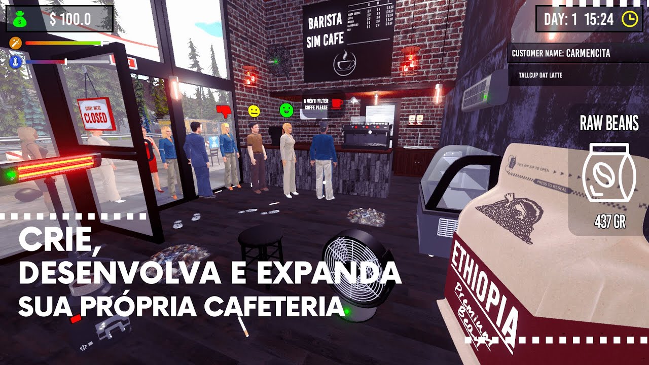 Abrindo um novo restaurante! - Cheef A Restaurant Tycoon Game #01 