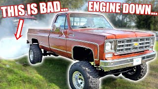 We Broke Our Cummins Swapped Squarebody Chevy Bad!! The Engine Is TOAST! Checkout Our Replacement!