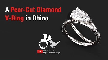 A Pear-cut diamond V-Ring #rhinoceros3d #rhinotutorial #pear #cut #ring