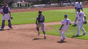 MIL@CHC: Cubs nab Gomez trying for second base