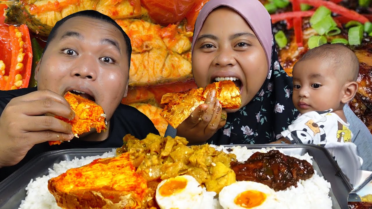 CAMPUR LAUK KEDAI❓❗ IKAN ASAM PEDAS CAMPUR AYAM KICAP DENGAN SAYUR KENTANG (mukbang malaysia)