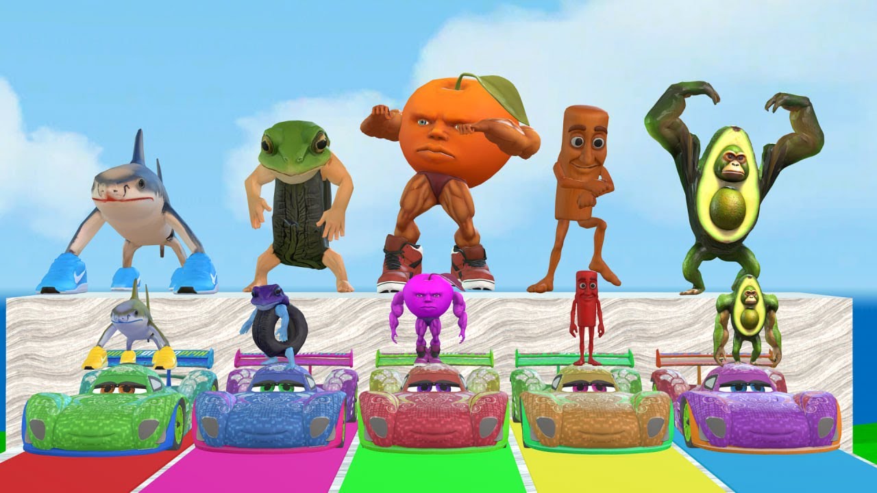 Long Slide Game With Cow Elephant Gorilla Hippopotamus Tiger 3d Animal Game Funny 3d Animals