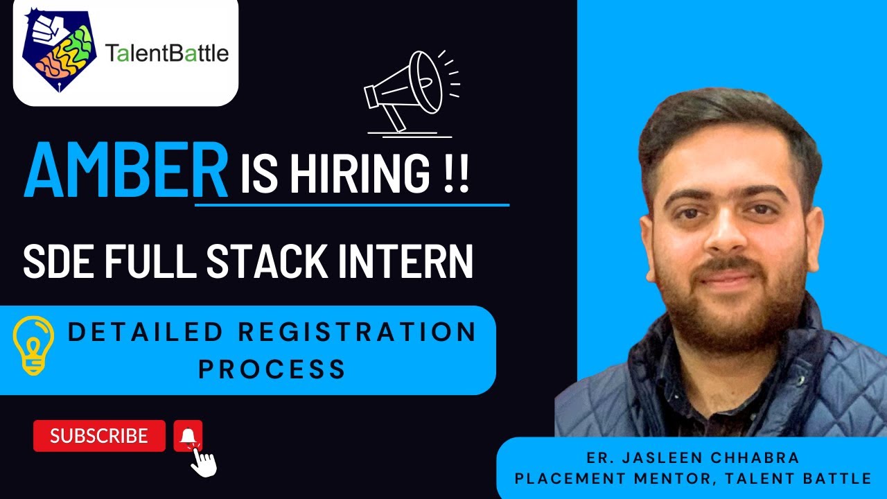 Amber is Hiring SDE Full Stack Intern 2025/2026 Batch YouTube