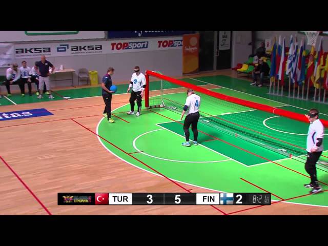 Turkey Finland Men Final game IBSA Goalball European Championships Lithuania 2015 07 11 66 game