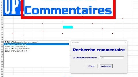 Excel-VBA: Recherche les commentaires