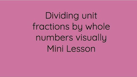 Dividing Unit Fractions by Whole Numbers Visually Mini Lesson