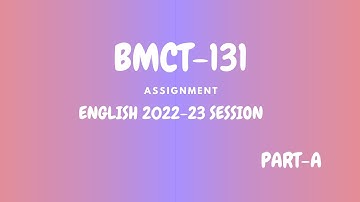 BMTC-131 || FULL Solved Assignment ||  2022-23 SESSION || BSCG || PART -A