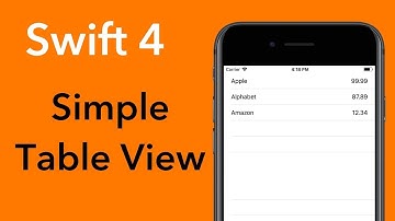 How to create a Table View (Swift 4 + Xcode 9.0)