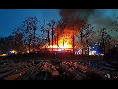 Pożar tartaku w Górkach Wielkich / 14.04.2018