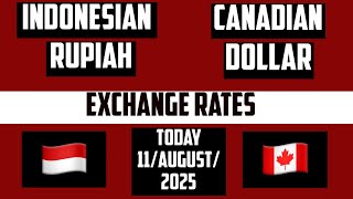 Indonesian Rupiah to Canadian Dollar 11 August 2025 idr to cad 1 cad idr1 cad to idr