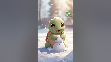 ❄️🐢 เต่าน้อยเล่นหิมะ#funnyturtle #turtloop #animation #shorts  #loopvideo