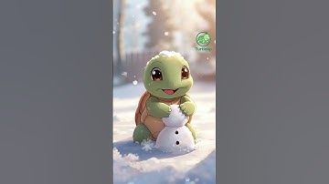 ❄️🐢 เต่าน้อยเล่นหิมะ#funnyturtle #turtloop #animation #shorts  #loopvideo