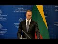 Press conference by the FM Gabrielius Landsbergis and FM of the Netherlands Hanke Bruins Slot