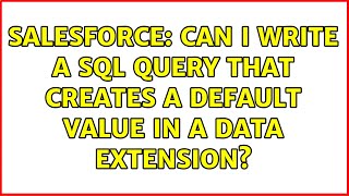 Salesforce: Can I write a SQL query that creates a default value in a Data Extension