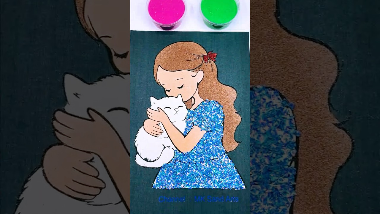 ASMR Princess Hugging Cat👸🐈#asmr #princess #satisfying #relaxing #cat #shortfeed #art
