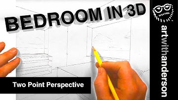 How to Draw a 3D Bedroom in Two Point Perspective (Step by Step Tutorial)