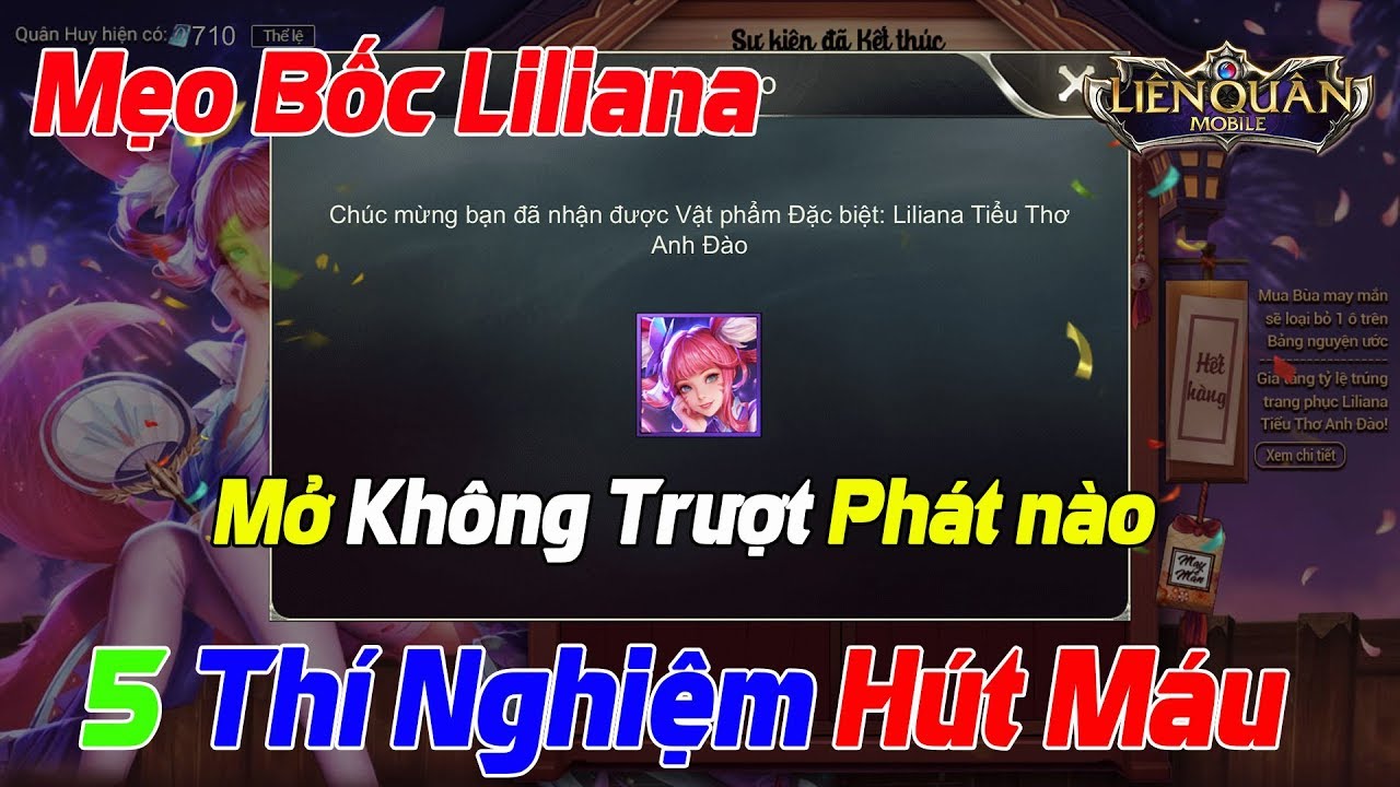 Liên Quân 5 Thí Nghiệm Mức Độ Hút Máu của Gà Rán Mẹo Bốc Liliana Tiểu Thơ anh Đào tại Đền Cầu May