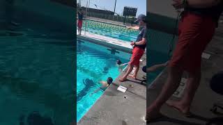 Fire Jr Lifeguard swim tryout test.