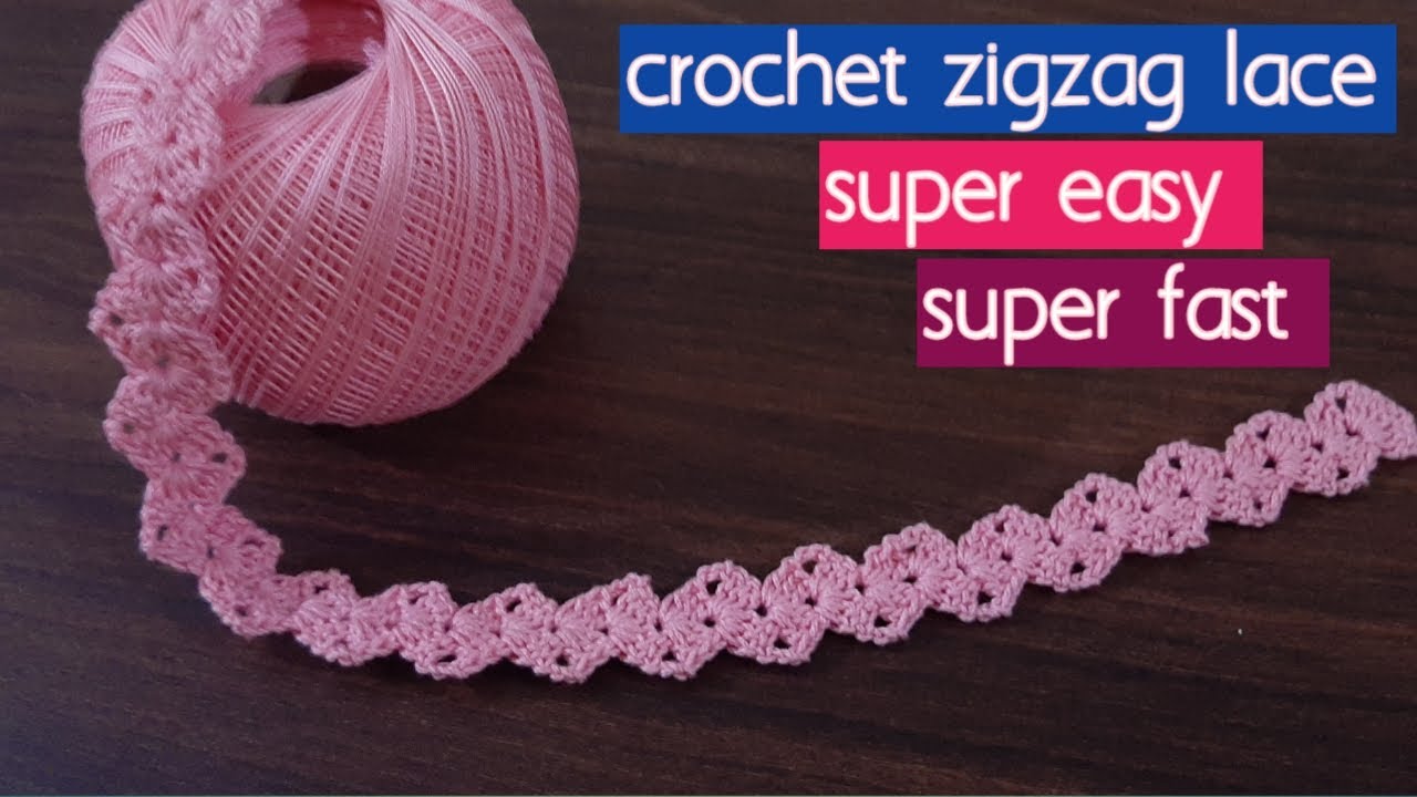 #46 Crochet zigzag tape lace! super easy and super fast to crochet.||हिन्दी ||English subtitles .