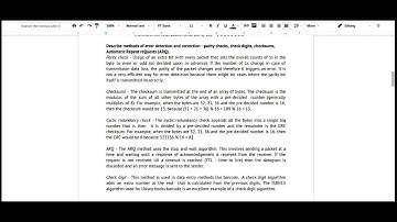 Data Transmission and Error Checking