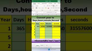 MS Excel: Amazing trick to convert year in days minute hour & second| #exceltutorial|