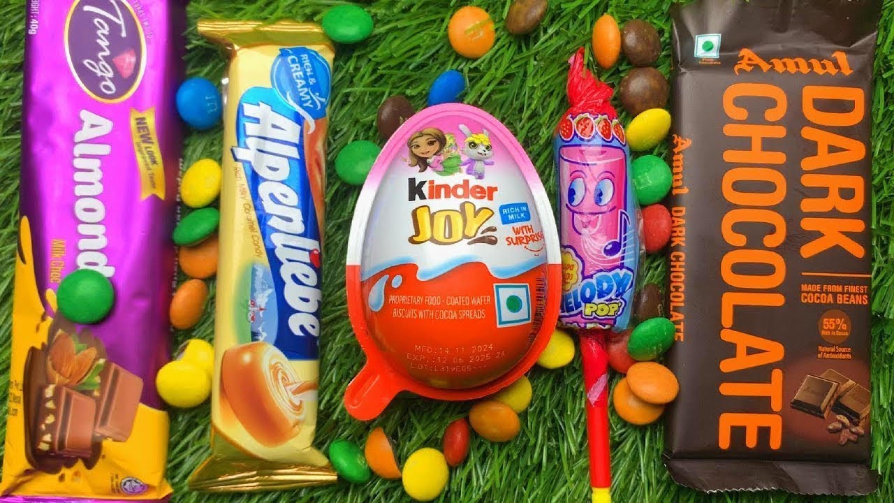 Satisfying video Asmr lollipops candy and chocolate gummy candy cutting unboxing compilation video