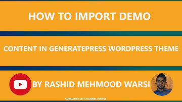 GeneratePress WordPress theme demo import