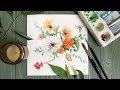 Colorful, Realistic Watercolor Flower Painting | Timelapse Video