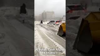 Snow in Al Bahah, Saudi Arabia 2023