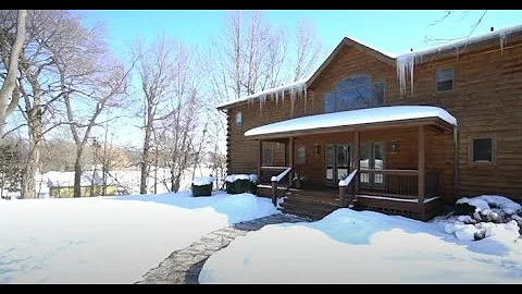 Lakefront Log Home in Lawrence, Michigan